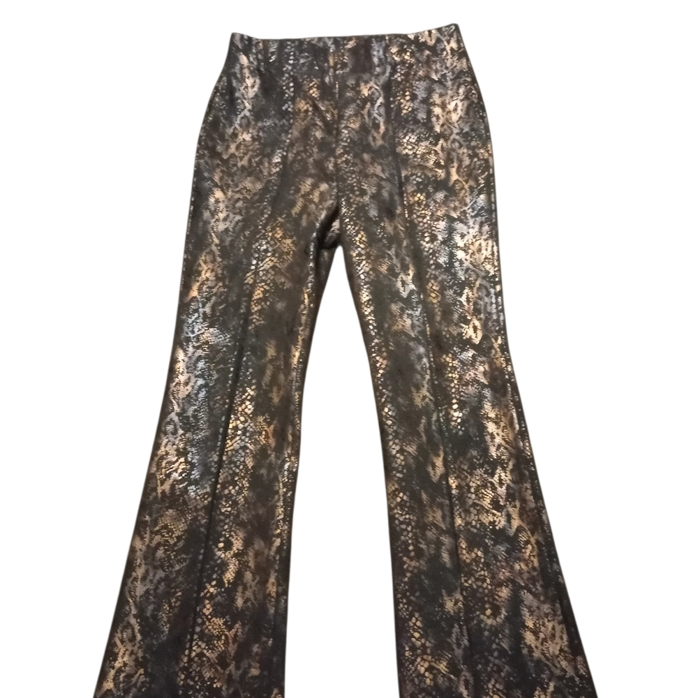 Slimming Options Snake Print Flare Pants, Beautiful Colors! Heavy Leggings.